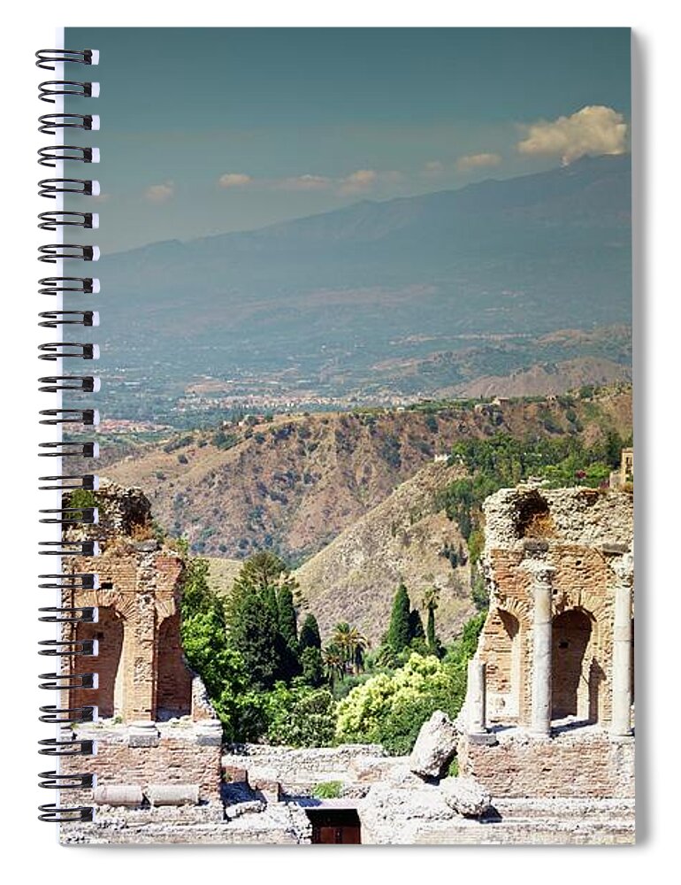 Greek Culture Spiral Notebook featuring the photograph Taormino, Sicily, Italy by Design Pics / Patrick Swan