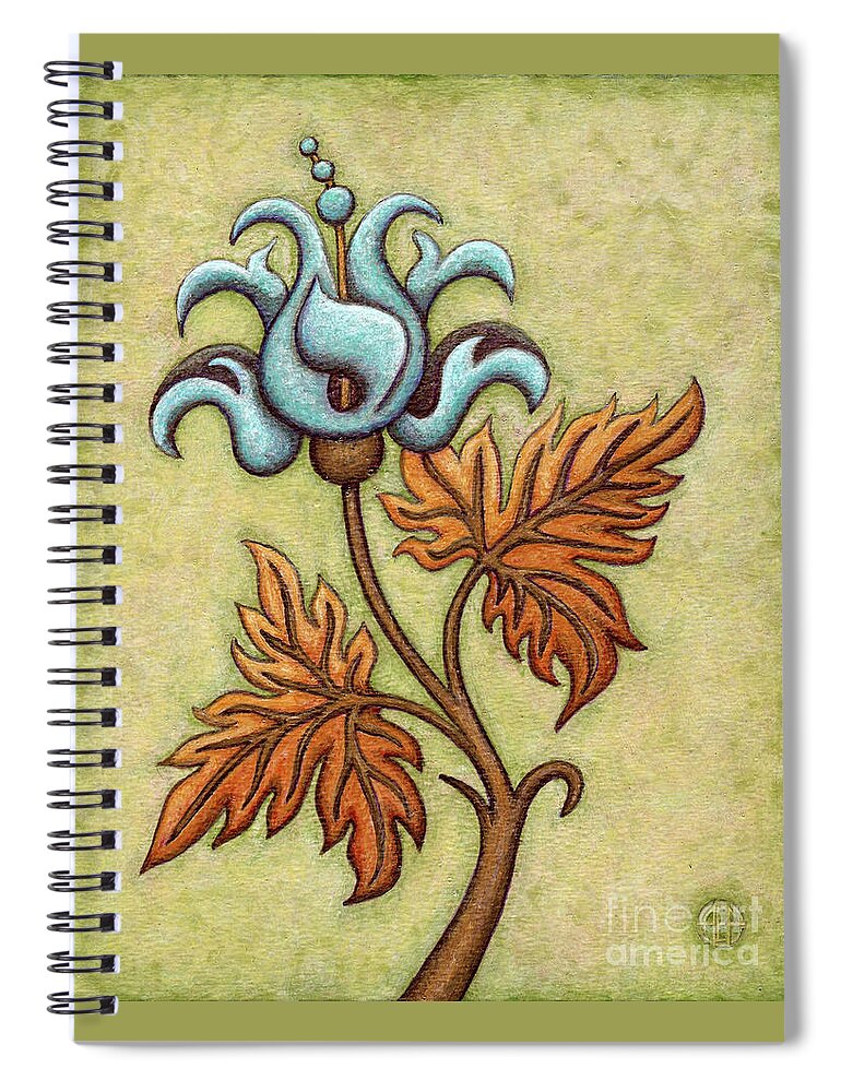 Floral Spiral Notebook featuring the painting Tapestry Flower 2 by Amy E Fraser