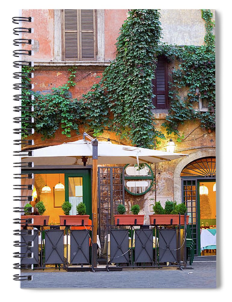 Pub Spiral Notebook featuring the photograph Tavern, Rome, Italy by Benedek