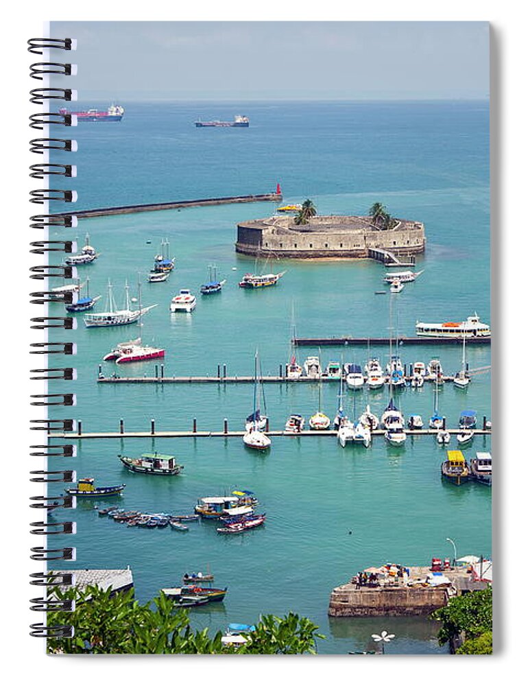 Bahia State Spiral Notebook featuring the photograph Taxis And Ferries Surround São Marcelo by Brian Phillpotts