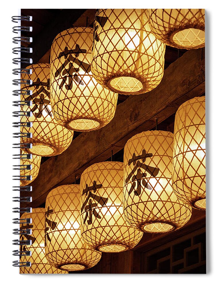 Lantern Spiral Notebook featuring the photograph Tea Lanterns by William Dickman