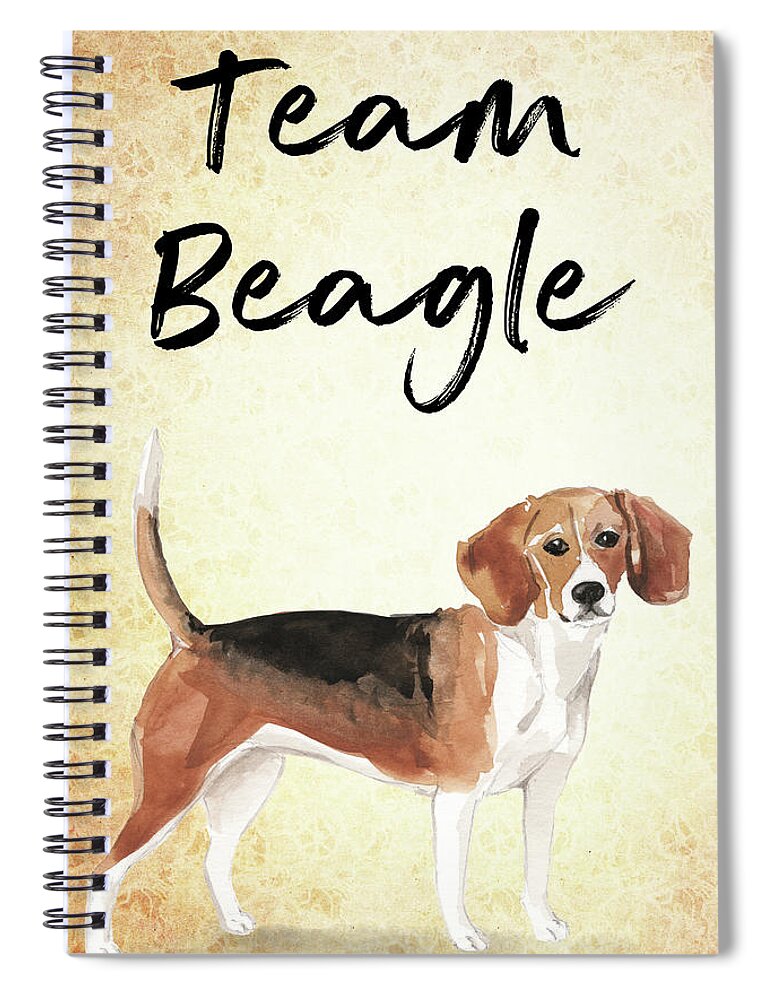 Beagle Spiral Notebook featuring the painting Team Beagle cute Art for Dog lovers by Matthias Hauser