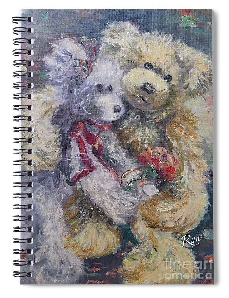 Teddy Bear Spiral Notebook featuring the painting Teddy Bear Honeymooon by Ryn Shell
