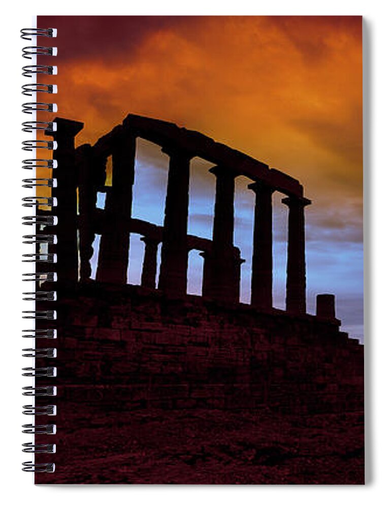 Dawn Spiral Notebook featuring the photograph Temple Ruins, Acropolis, Greece by Ana Tramont