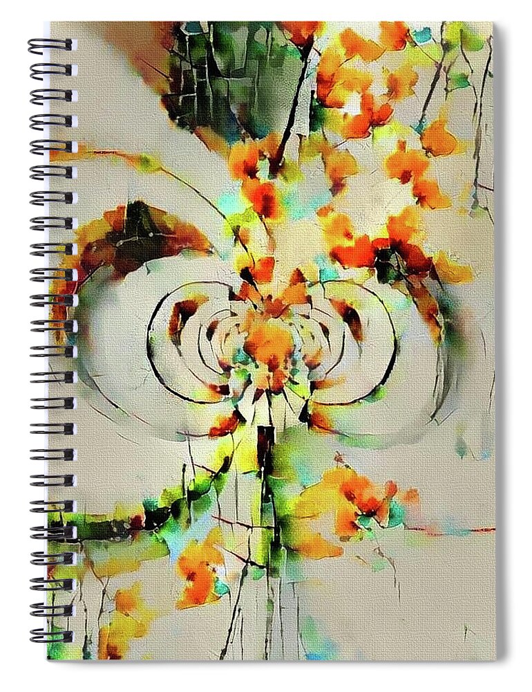 Abstract Spiral Notebook featuring the digital art Tender Autumn Colors by Bruce Rolff