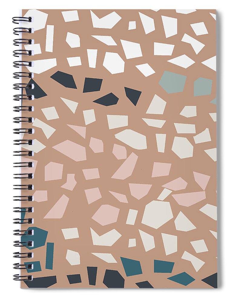 Terrazzo Spiral Notebook featuring the digital art Terrazzo 4- Art by Linda Woods by Linda Woods