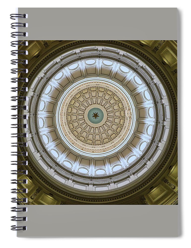 Texas Spiral Notebook featuring the photograph Texas State Capitol Rotunda Dome by Allen Beatty