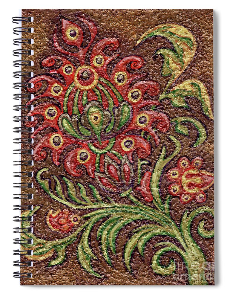 Floral Spiral Notebook featuring the painting Textured Tapestry 11 by Amy E Fraser
