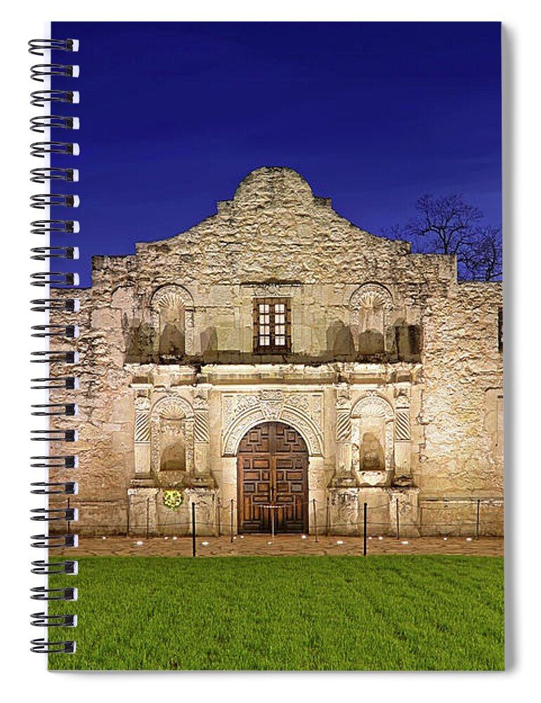 The Alamo Spiral Notebook featuring the photograph The Alamo - San Antonio Mission - Texas by Jason Politte