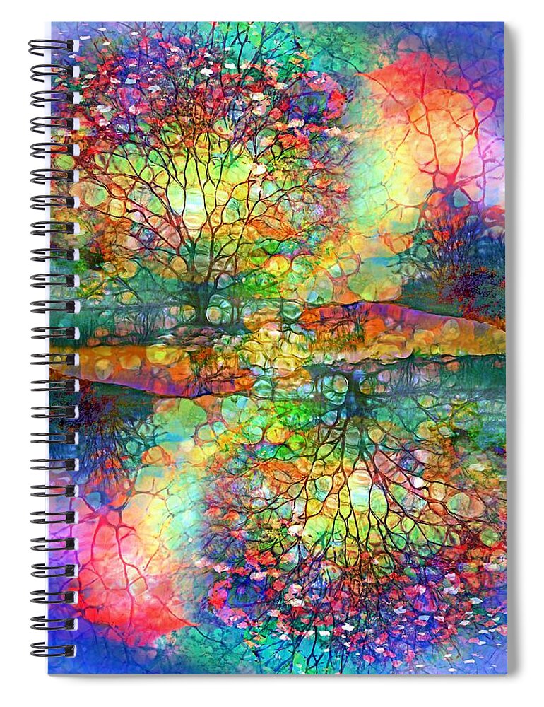 Trees Spiral Notebook featuring the digital art The Amalgamation Of Colour And Light. by Tara Turner