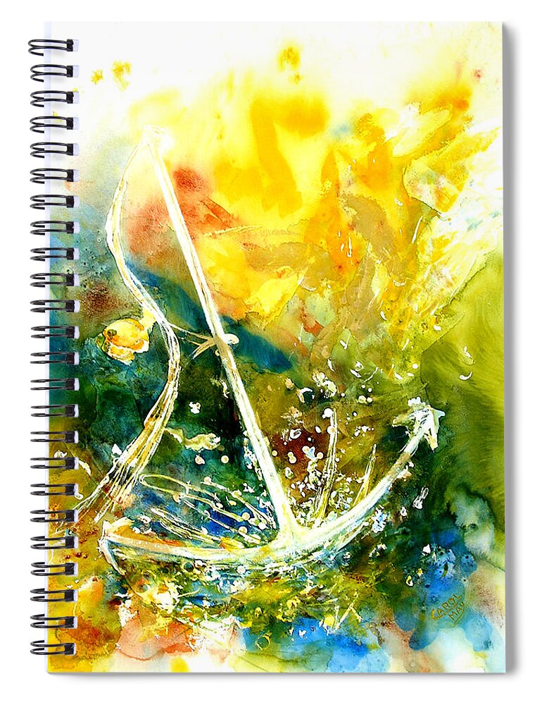 Anchor Spiral Notebook featuring the painting The Anchor Holds by Art by Carol May