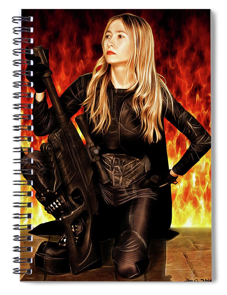 Assassin Spiral Notebook featuring the photograph The Assassin Wore Black by Jon Volden
