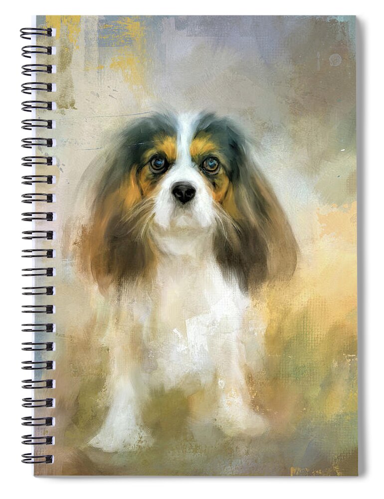 Colorful Spiral Notebook featuring the painting The Attentive Cavalier by Jai Johnson