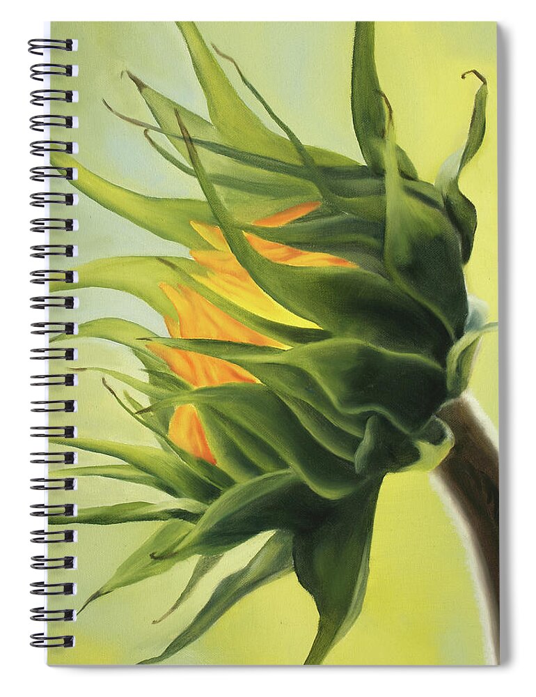 Sunflower Spiral Notebook featuring the painting the Awakening by Sandi Snead