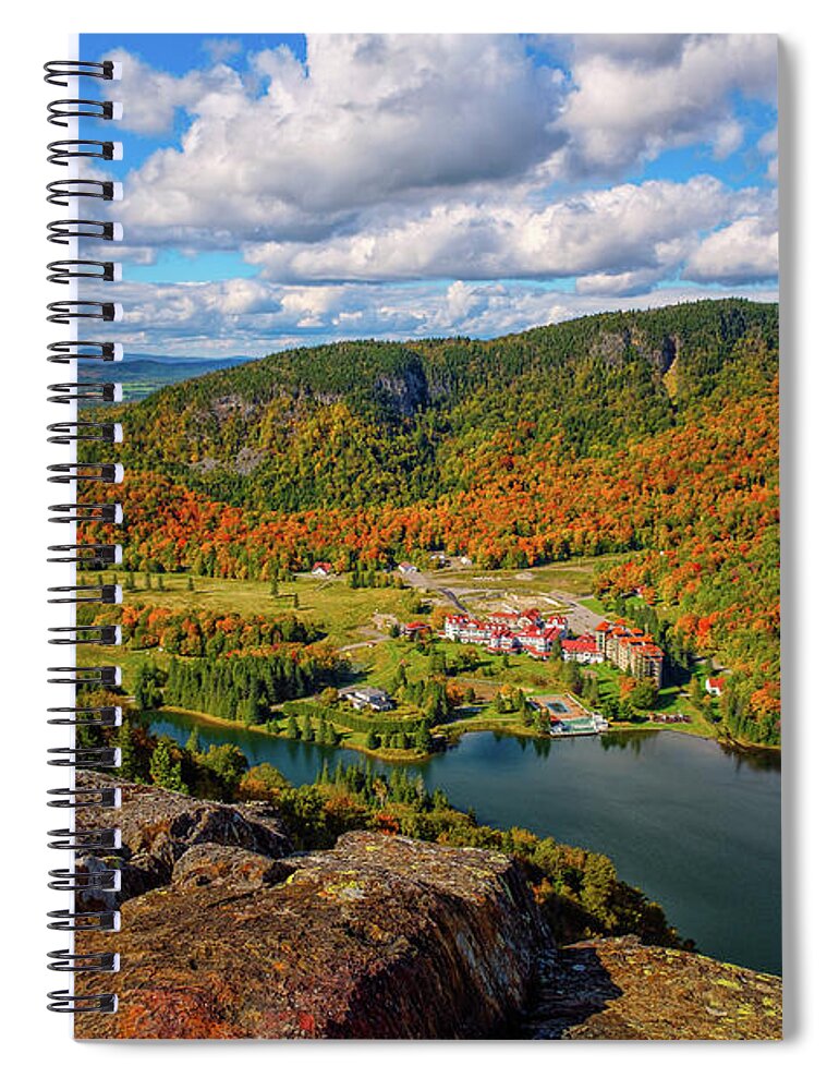 New Hampshire Spiral Notebook featuring the photograph The Balsams Resort Autumn. by Jeff Sinon