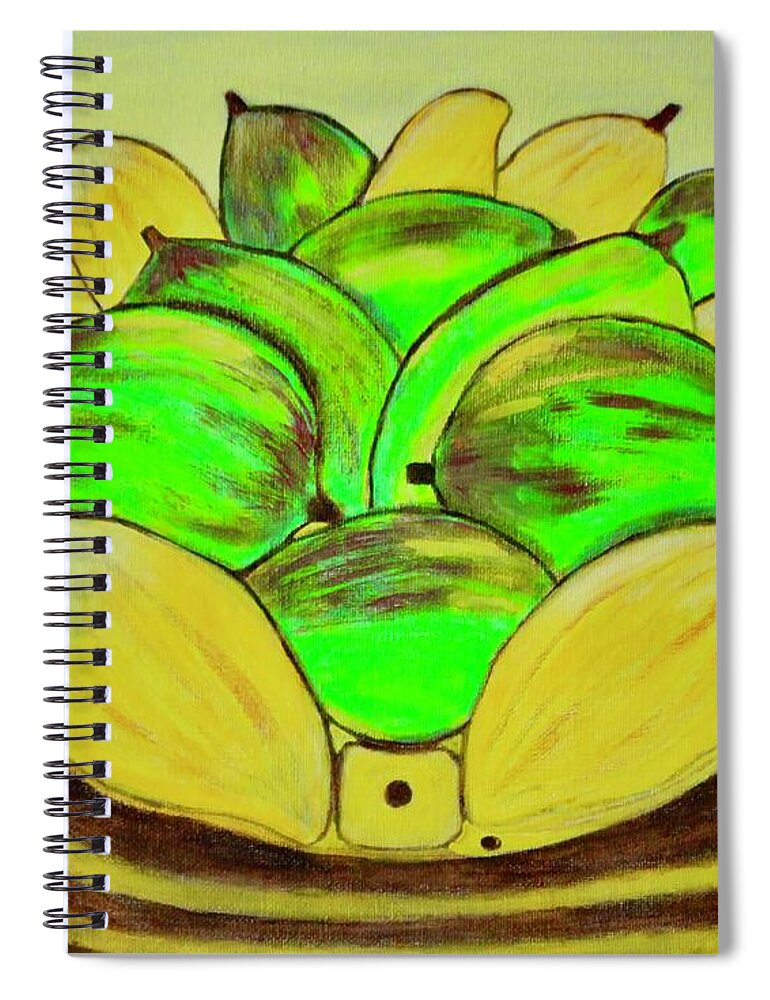 Apparel Spiral Notebook featuring the painting The Basket by Lorna Maza