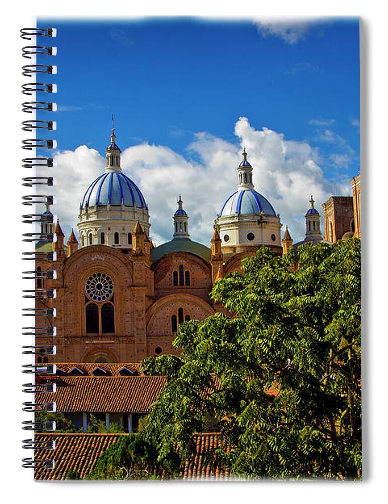 Spanish Spiral Notebook featuring the photograph The Blue Domes Of Cuenca III by Al Bourassa