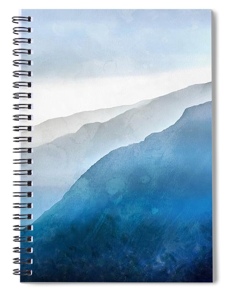 Blue Ridge Spiral Notebook featuring the digital art The Blue Ridge Mountain 1 Painting by Edward Fielding