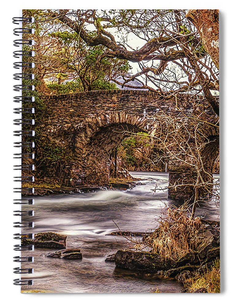 Ireland Spiral Notebook featuring the photograph The Bridge by Arthur Oleary