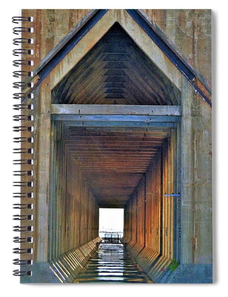 Ore Dock Spiral Notebook featuring the photograph The Cathedral Ore Dock of Marquette by Tom Kelly