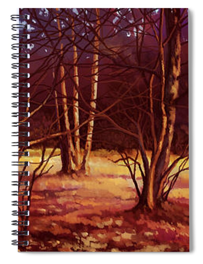 Nature Spiral Notebook featuring the painting The Clearing by Hans Neuhart