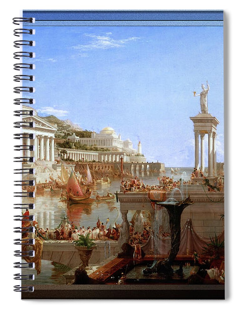 The Consummation Of Empire Spiral Notebook featuring the painting The Consummation of Empire by Thomas Cole by Rolando Burbon
