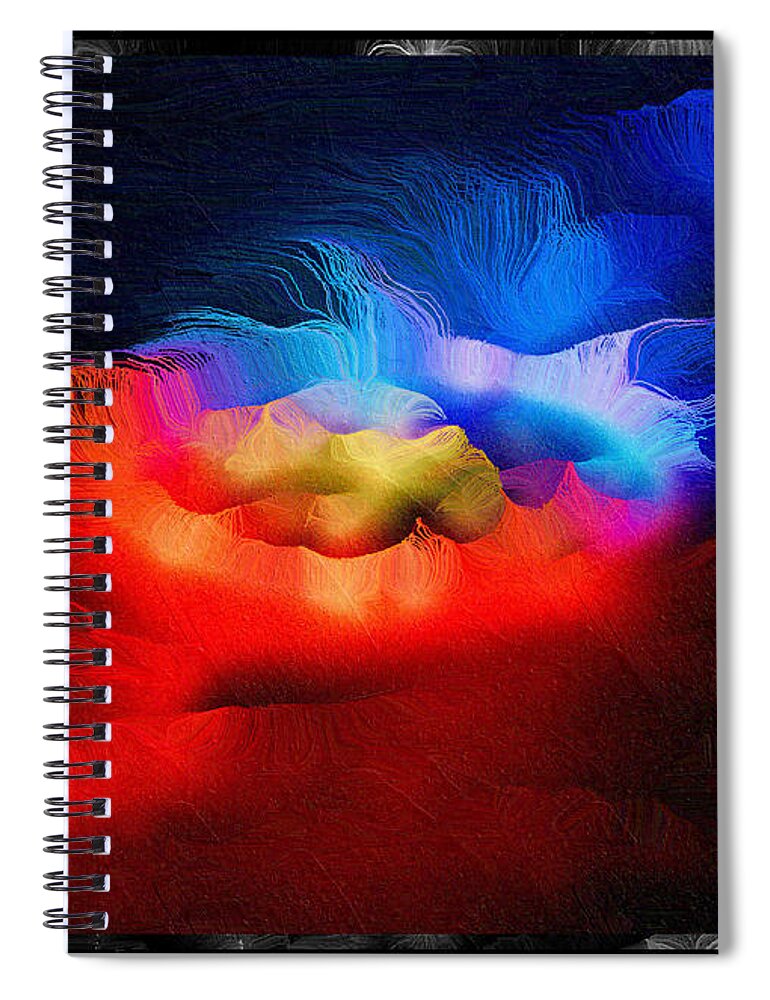 Abstract Spiral Notebook featuring the mixed media The Continuum of Us - Breaking the Gridlock of Hate Number 2 by Aberjhani
