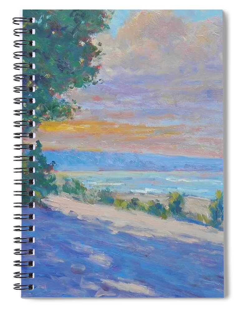 Beach Spiral Notebook featuring the painting The Cool of Evening by Michael Camp