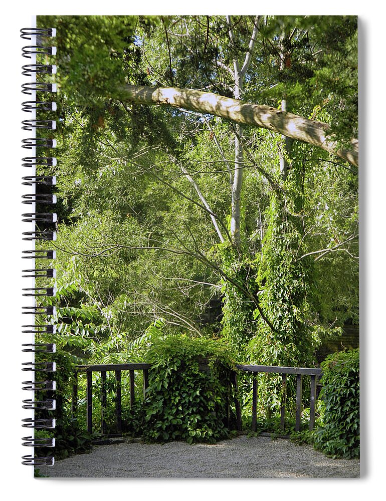 The Covered Balcony Spiral Notebook featuring the photograph The Covered Balcony by Cyryn Fyrcyd