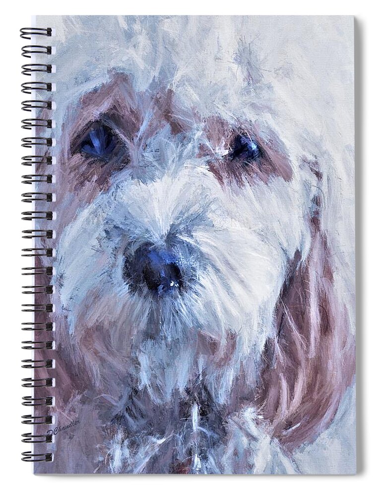 Dog Spiral Notebook featuring the painting The Darling by Diane Chandler