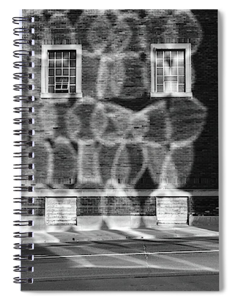 Black And White Spiral Notebook featuring the photograph The Day They Invaded by Kreddible Trout