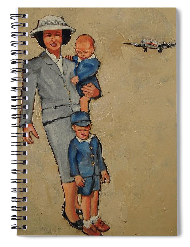 1950's Spiral Notebook featuring the painting The Days When Father Knew Best by Jean Cormier