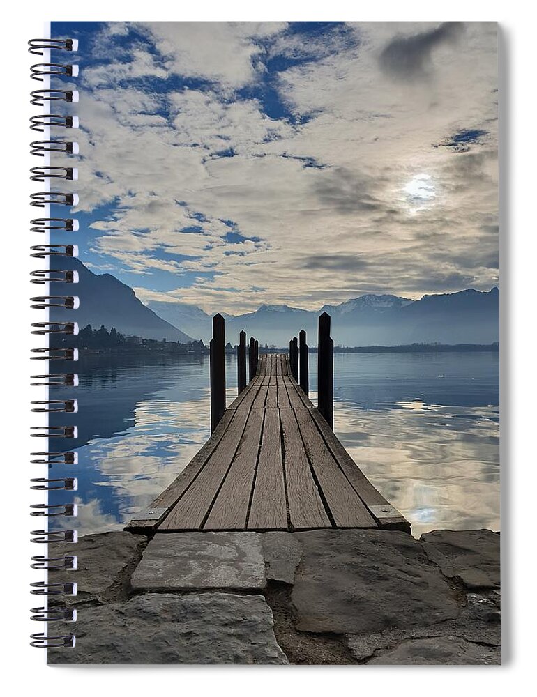 Lake Spiral Notebook featuring the photograph Dock With a View by Andrea Whitaker