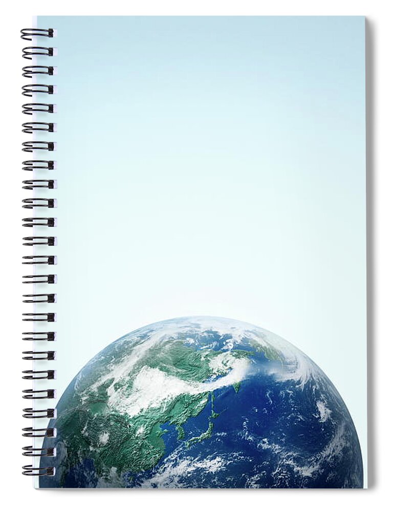 Globe Spiral Notebook featuring the photograph The Earth, Computer Graphic, Blue by Vgl/amanaimagesrf