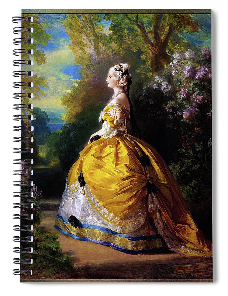 The Empresseugénie Spiral Notebook featuring the painting The Empress Eugenie by Franz Xaver Winterhalter by Rolando Burbon