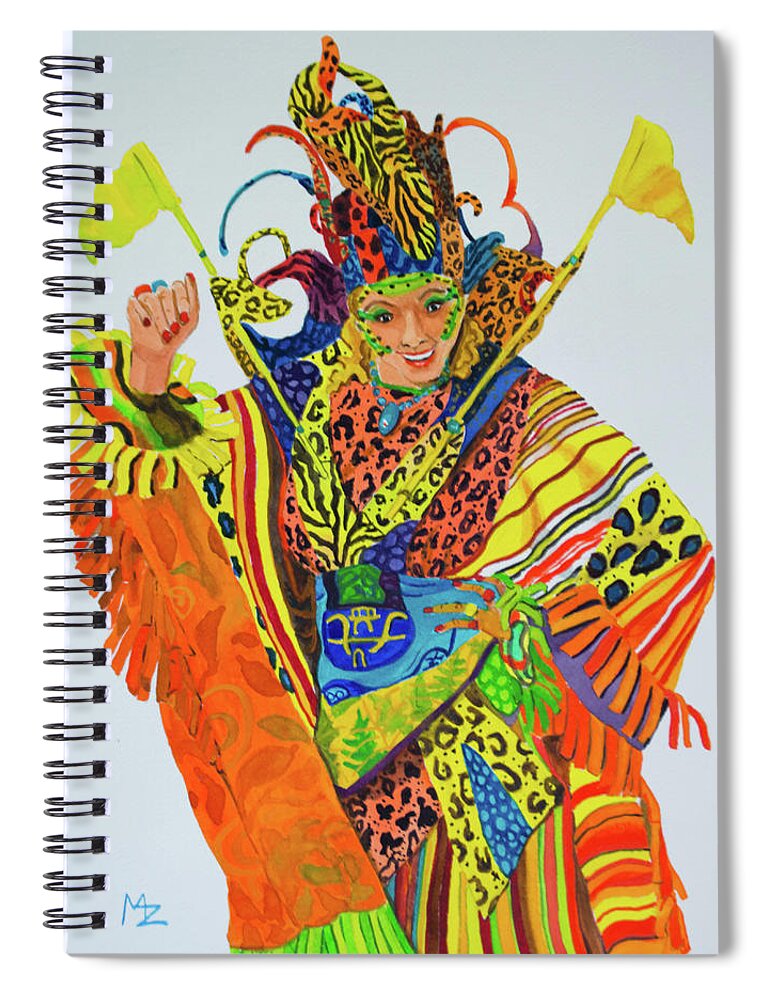 Actress Spiral Notebook featuring the painting The Entertainer by Margaret Zabor