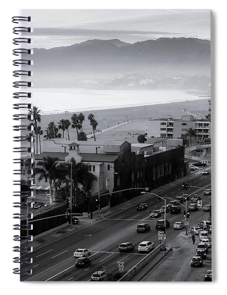 Santa Monica Bay Spiral Notebook featuring the photograph The Evening Drive Home by Gene Parks