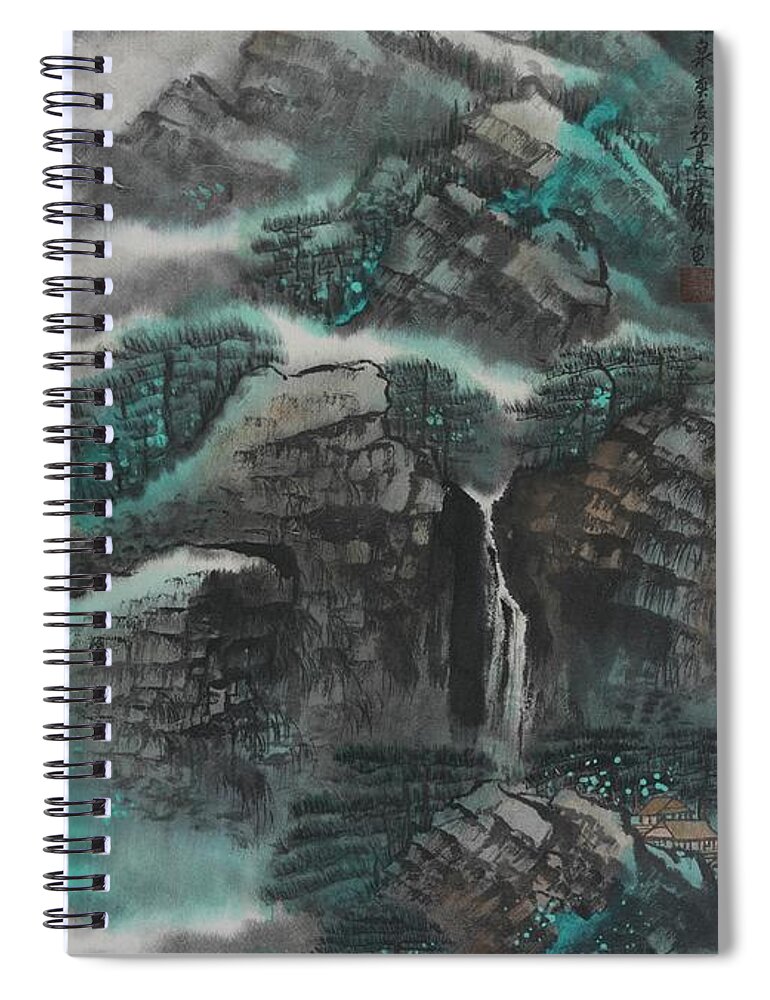 Chinese Watercolor Spiral Notebook featuring the painting The Four Seasons Version 1 - Spring by Jenny Sanders