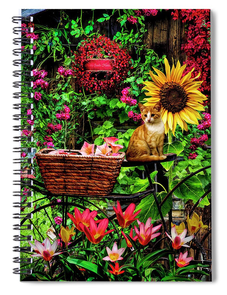 Barns Spiral Notebook featuring the photograph The Garden Barn by Debra and Dave Vanderlaan