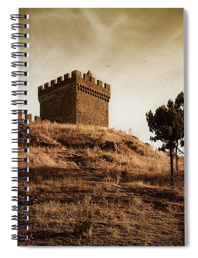 Grass Spiral Notebook featuring the photograph The Genoese Medieval Fortress In Crimea by Mordolff