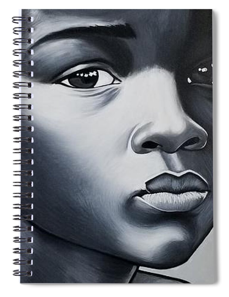  Spiral Notebook featuring the painting The Girl by Bryon Stewart