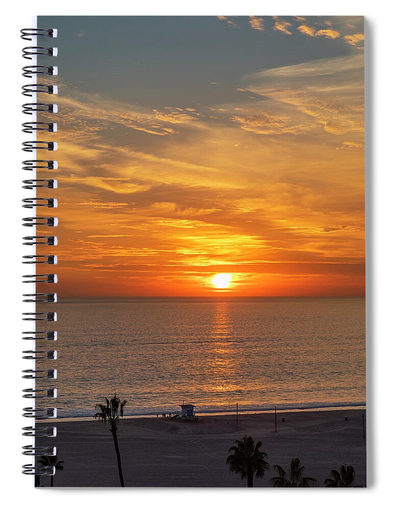 Sunset Spiral Notebook featuring the photograph The Golden Path by Gene Parks