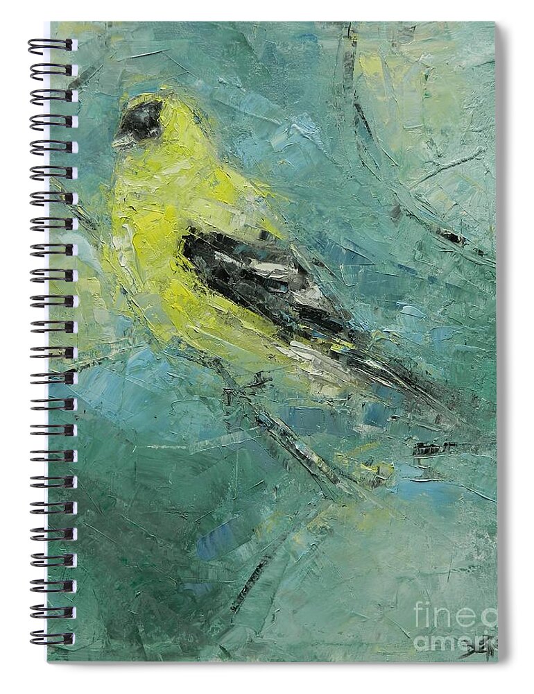Goldfinch Spiral Notebook featuring the painting The Goldfinch by Dan Campbell