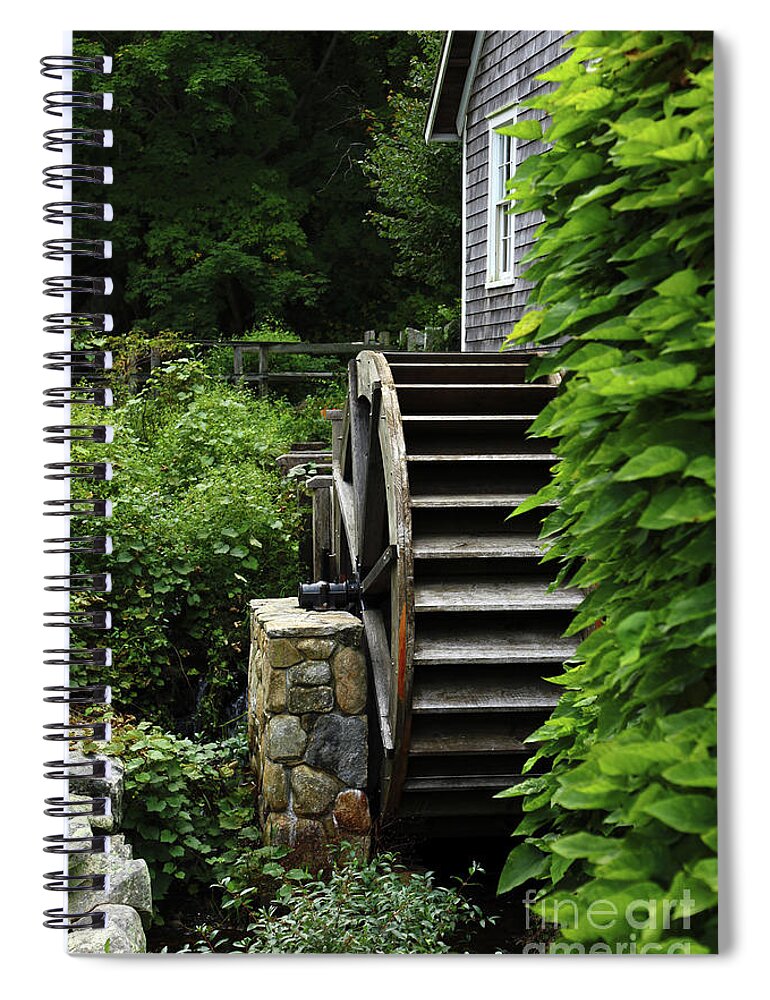 Massachusetts Spiral Notebook featuring the photograph The Gristmill by Terri Brewster