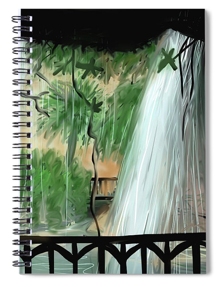 Grotto Spiral Notebook featuring the painting The Grotto by Jean Pacheco Ravinski