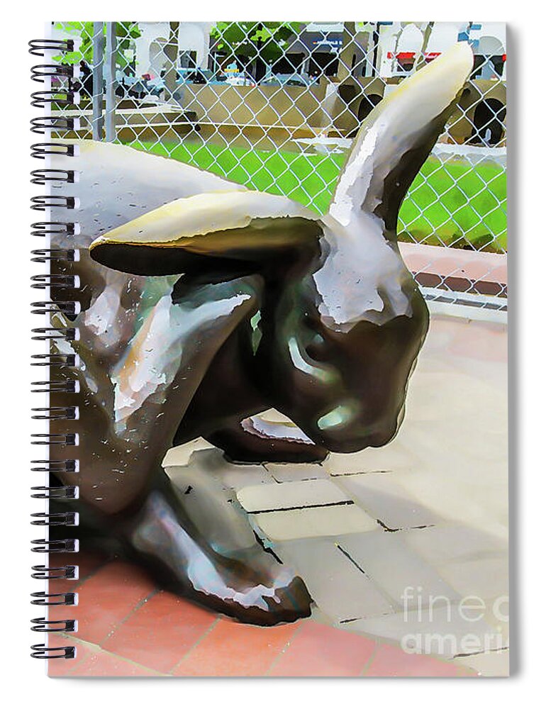 The Hare Spiral Notebook featuring the painting The Hare by Jeelan Clark