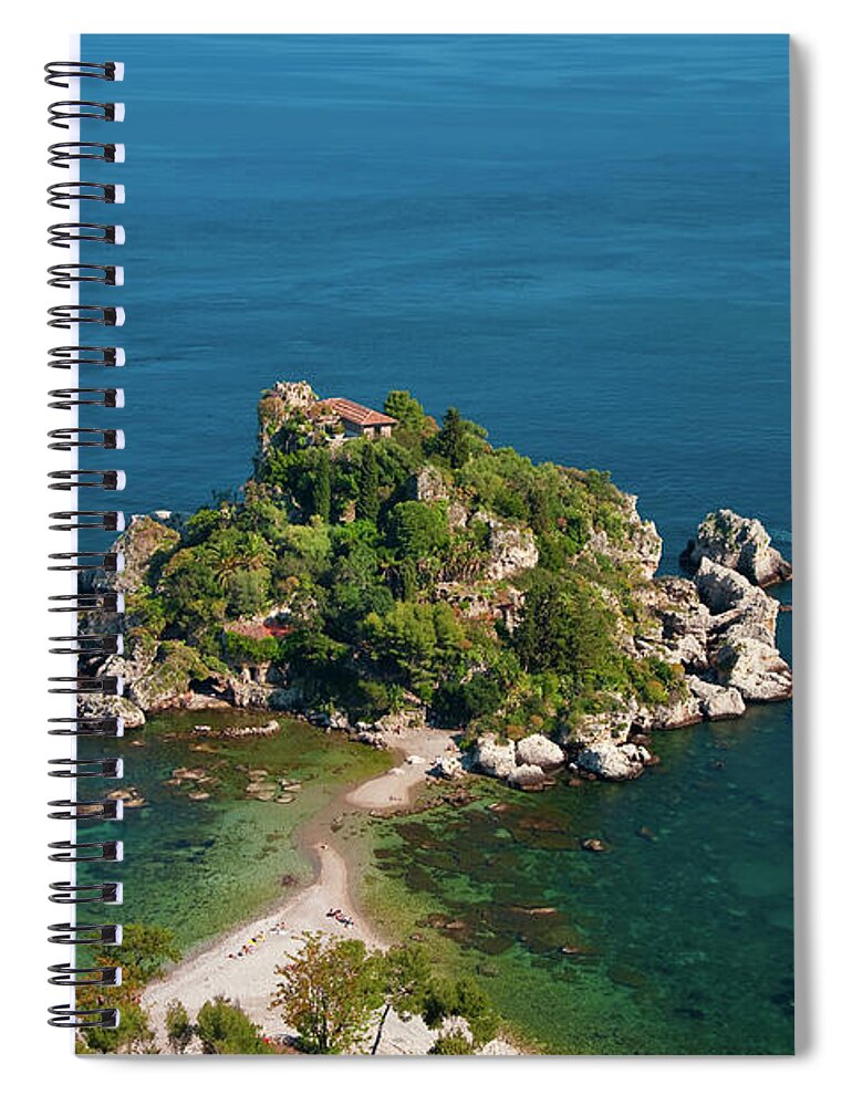 Scenics Spiral Notebook featuring the photograph The Island Of Isola Bella In Sicily by Peter Adams