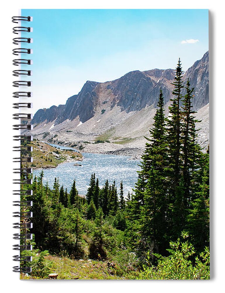 Mountain Spiral Notebook featuring the photograph The Lakes of Medicine Bow Peak by Nicole Lloyd