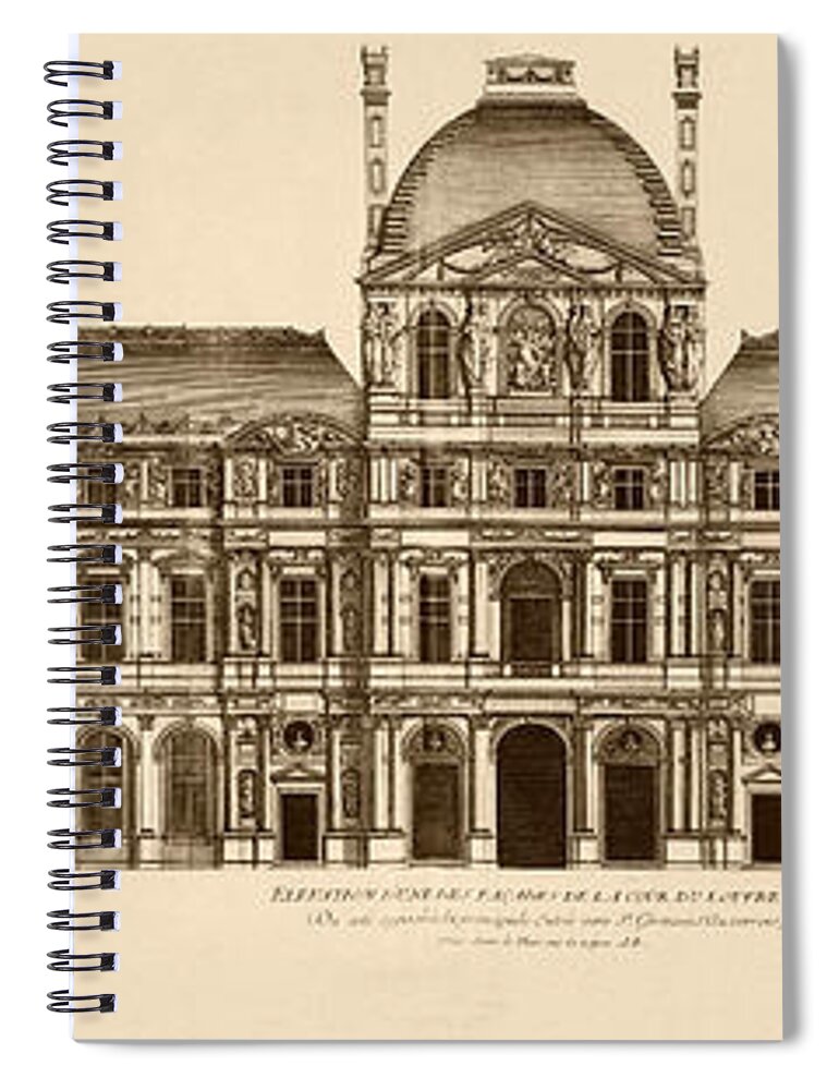 The Louvre Spiral Notebook featuring the photograph The Louvre by Andrew Fare