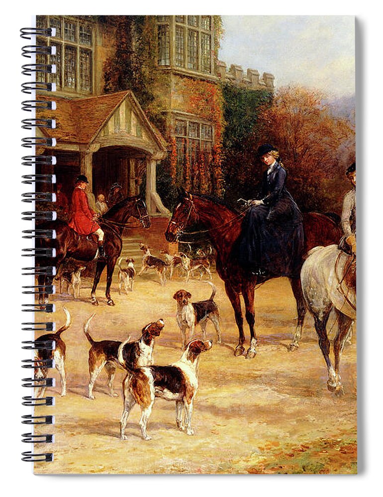 Residence Spiral Notebook featuring the painting The Meet by Heywood Hardy by Heywood Hardy